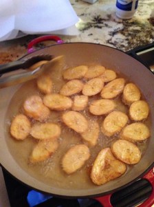 frying plantains